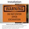 Signmission Do Not Enter Open Excavation OSHA Warning Sign, Vinyl Decal, 10in W x 7in L, 2PK OS-2PACK-WS-D-710-L-12061 - alternate 4